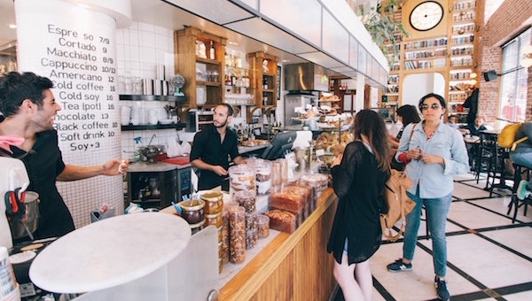 customers in a coffee shop